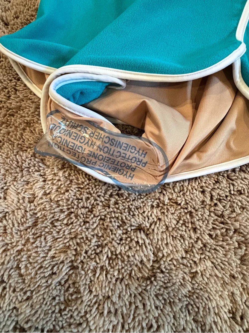 New small 4 free people gnash towelling one piece swimsuit teal white halter - Picture 7 of 16